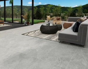 Melbourne Porcelain Tile Quartzite Grigio Matt Tile 600x600mm