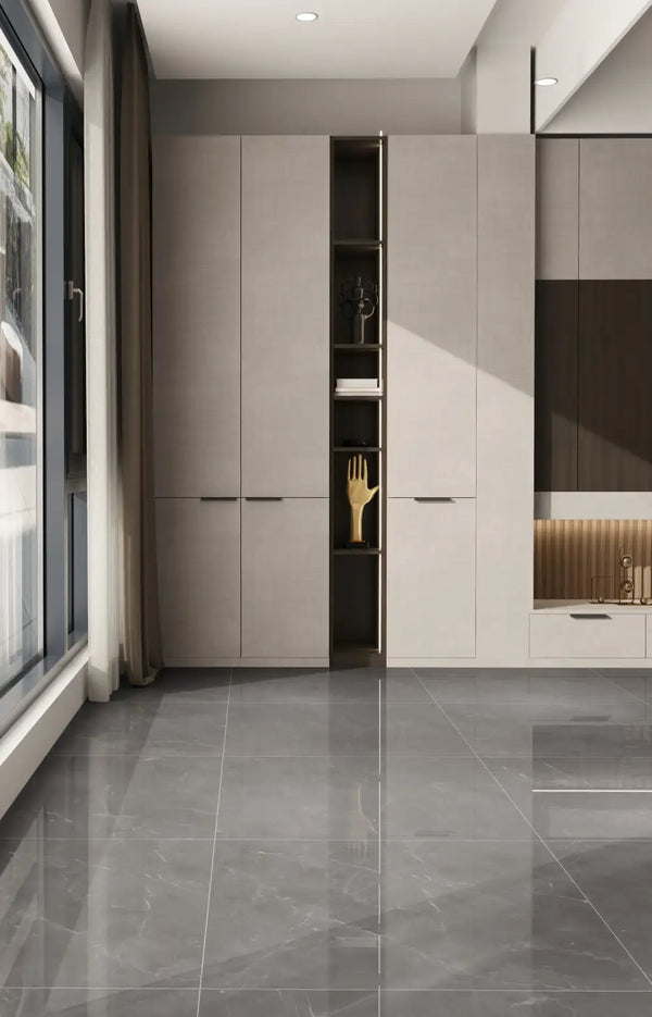 Melbourne Porcelain Tile Athens Grey Polished Tile 600x600mm