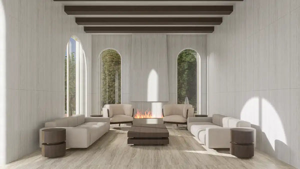 Melbourne Porcelain Tile Travertine Vein Silver Sliptech Tile 600x600mm
