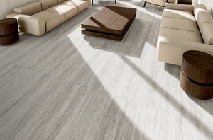 Melbourne Porcelain Tile Travertine Vein Silver Sliptech Tile 600x600mm