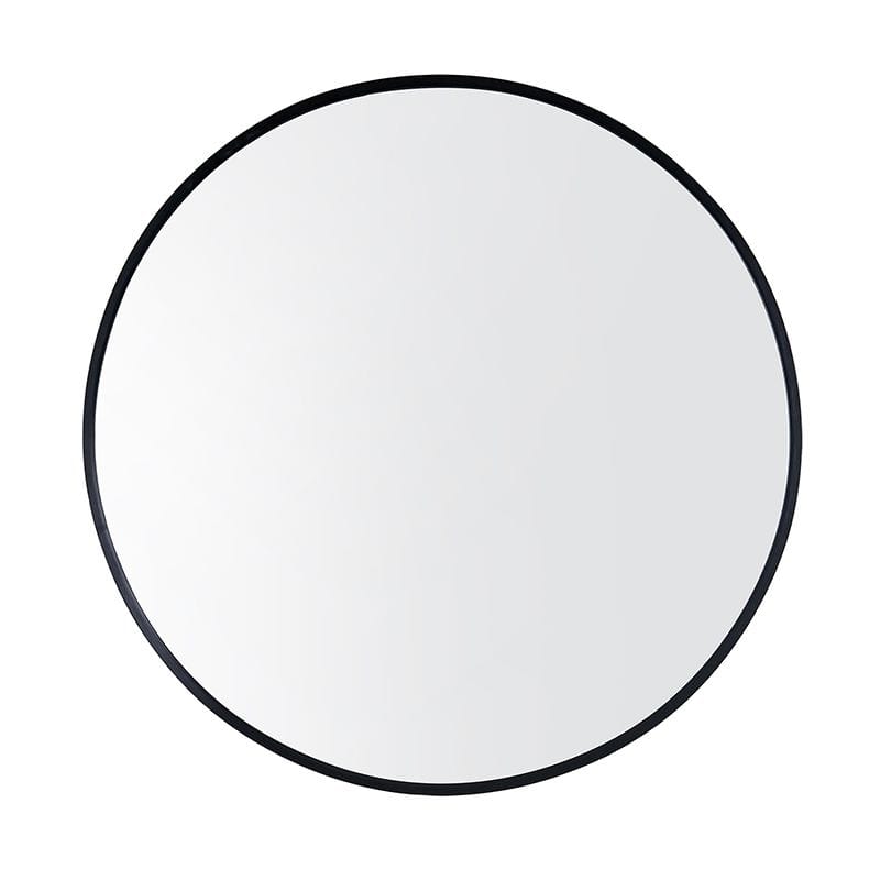 T-800MRB 800*40MM ROUND BLACK ALUMINIUM WALL MIRROR