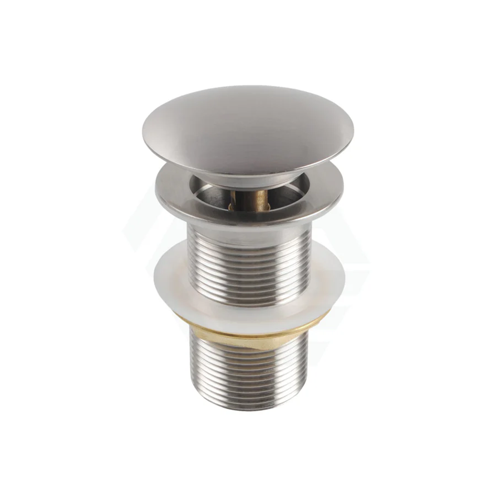 BU003.PUW 32/40MM BRUSHED NICKEL MUSHROOM SOLID BRASS BASIN POP UP WASTE WITH NO OVERFLOW