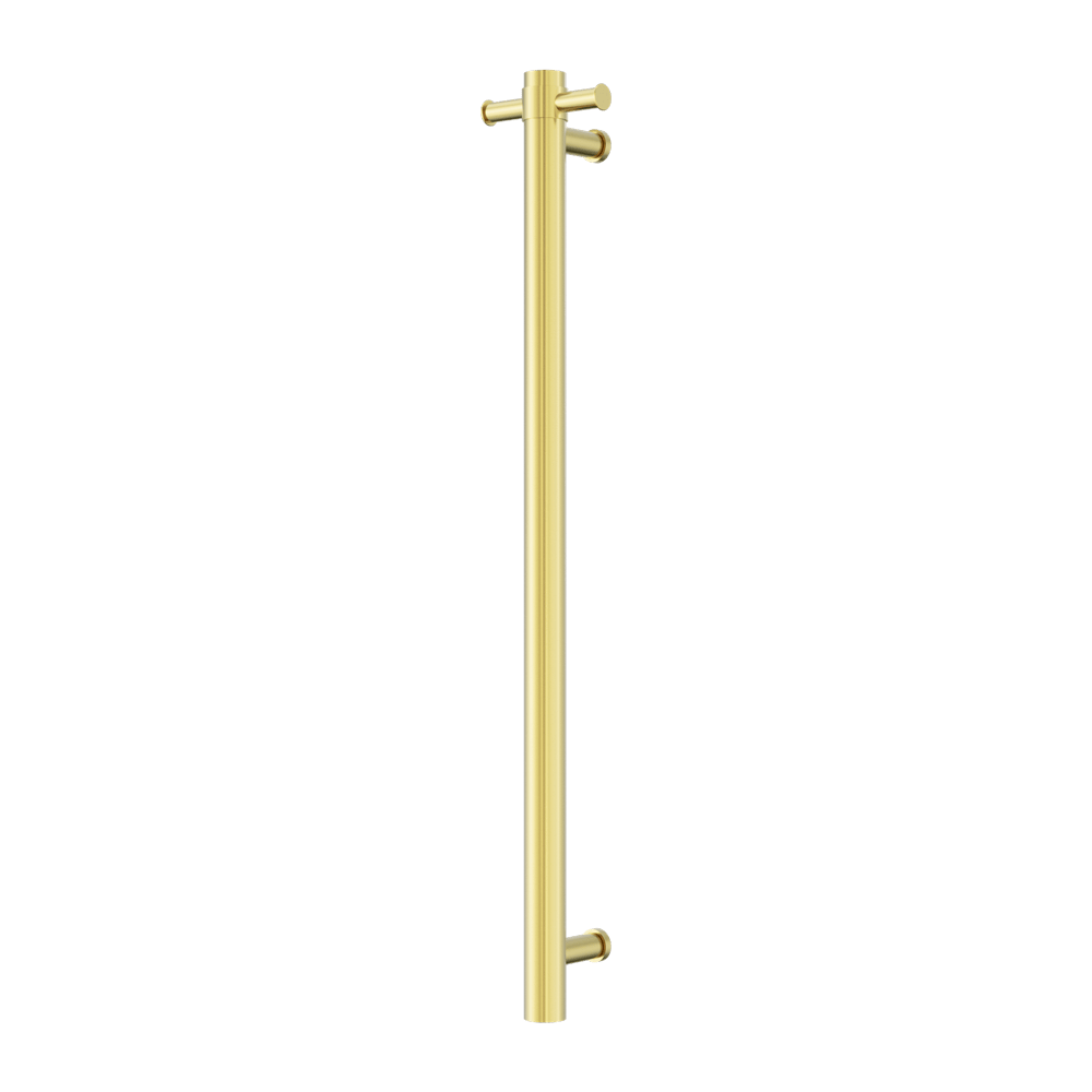 Nero Bathroom Accessories MECCA 240V SINGLE VERTICAL HEATED TOWEL RAIL BRUSHED GOLD (NRV902HBG)