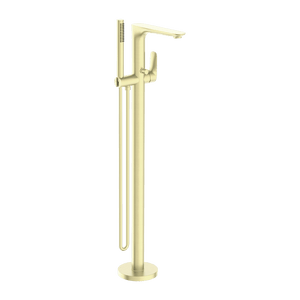 Nero Mixer Taps BIANCA FREESTANDING BATH MIXER WITH HAND SHOWER BRUSHED GOLD (NR321503aBG)