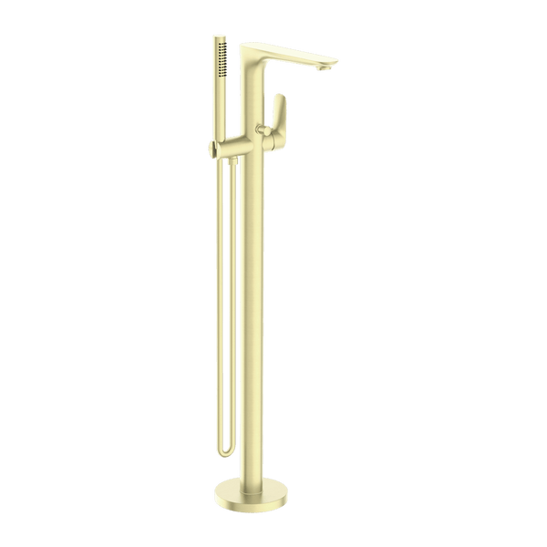 Nero Mixer Taps BIANCA FREESTANDING BATH MIXER WITH HAND SHOWER BRUSHED GOLD (NR321503aBG)