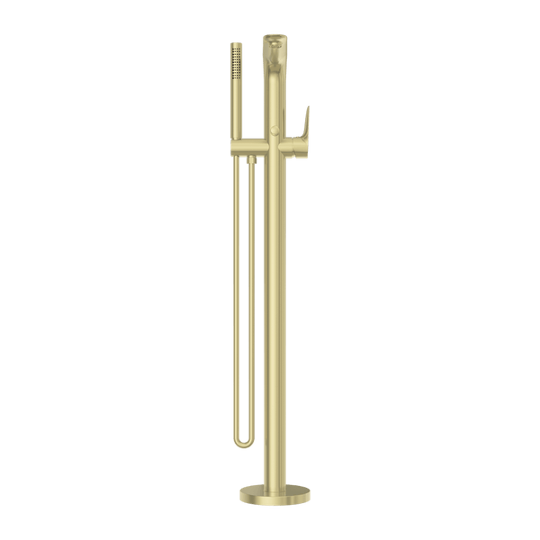 Nero Mixer Taps BIANCA FREESTANDING BATH MIXER WITH HAND SHOWER BRUSHED GOLD (NR321503aBG)