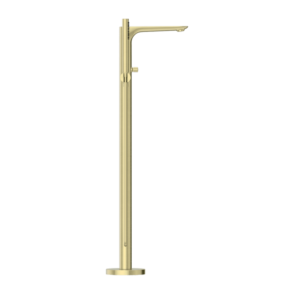 Nero Mixer Taps BIANCA FREESTANDING BATH MIXER WITH HAND SHOWER BRUSHED GOLD (NR321503aBG)