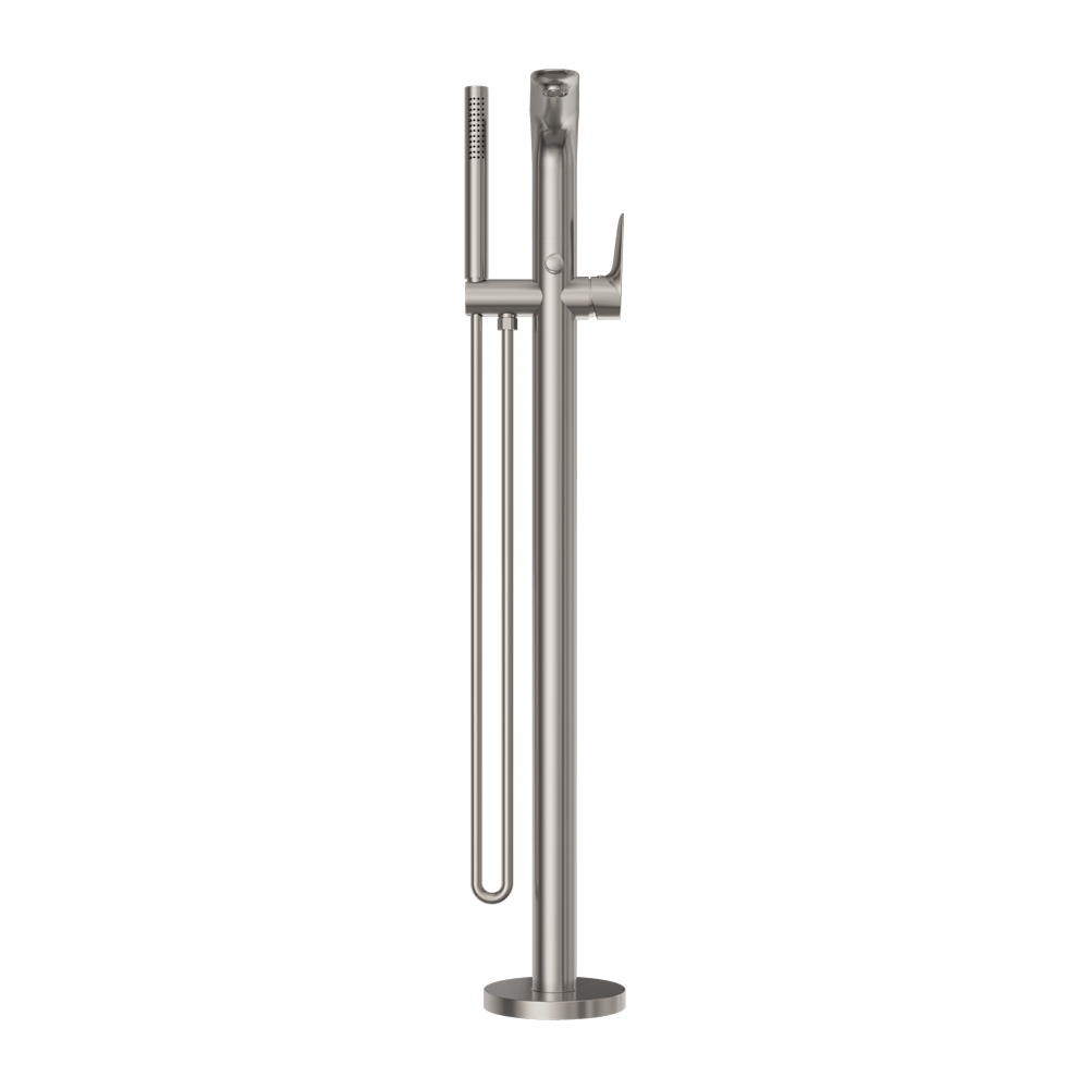 BIANCA FREESTANDING BATH MIXER WITH HAND SHOWER BRUSHED NICKEL (NR321503aBN)