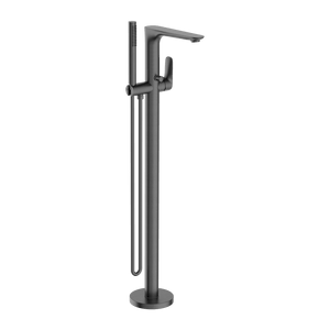 Nero Mixer Taps BIANCA FREESTANDING BATH MIXER WITH HAND SHOWER GUN METAL (NR321503aGM)