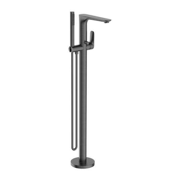 Nero Mixer Taps BIANCA FREESTANDING BATH MIXER WITH HAND SHOWER GUN METAL (NR321503aGM)