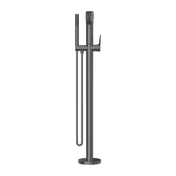 Nero Mixer Taps BIANCA FREESTANDING BATH MIXER WITH HAND SHOWER GUN METAL (NR321503aGM)