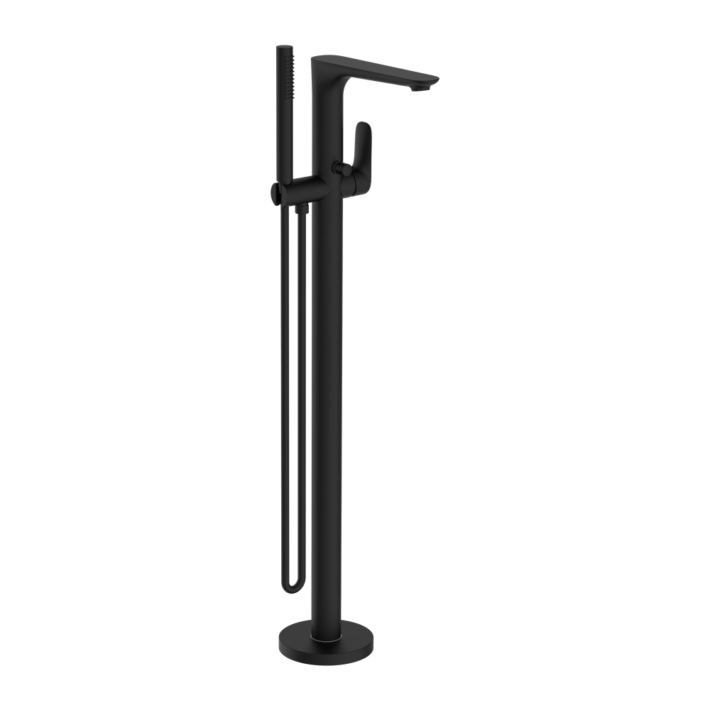 Nero Mixer Taps BIANCA FREESTANDING BATH MIXER WITH HAND SHOWER MATTE BLACK (NR321503aMB)