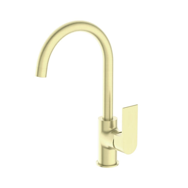 Nero Mixer Taps BIANCA KITCHEN MIXER GOOSENECK SPOUT BRUSHED GOLD (NR321506BG)