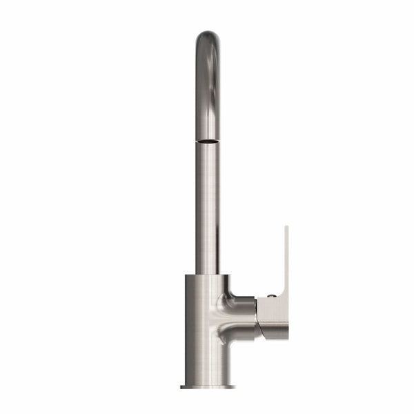 Nero Mixer Taps BIANCA KITCHEN MIXER GOOSENECK SPOUT BRUSHED NICKEL (NR321506BN)
