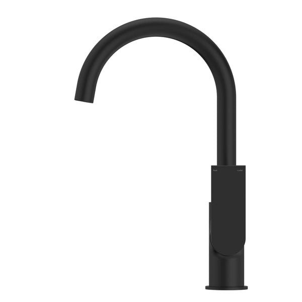 Nero Mixer Taps BIANCA KITCHEN MIXER GOOSENECK SPOUT MATTE BLACK (NR321506MB)
