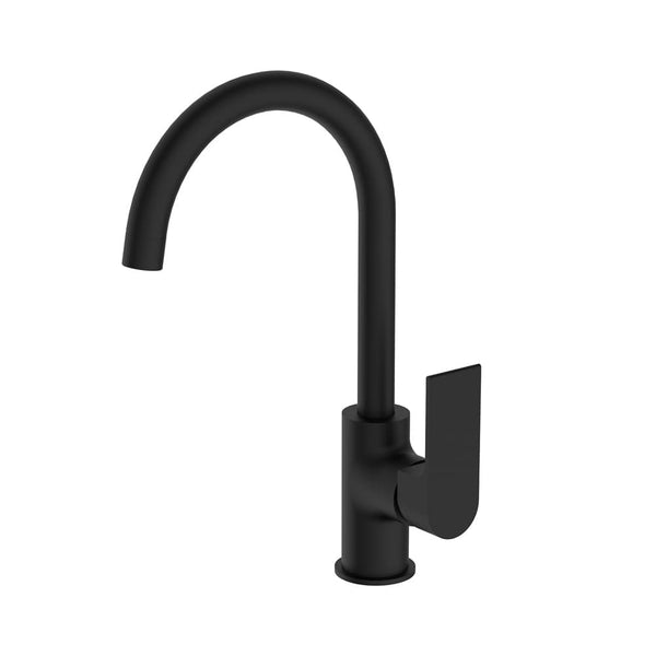 Nero Mixer Taps BIANCA KITCHEN MIXER GOOSENECK SPOUT MATTE BLACK (NR321506MB)