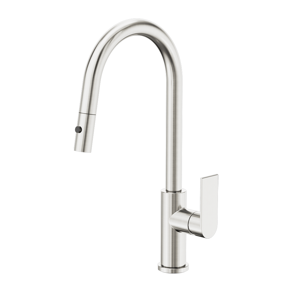 Nero Mixer Taps Bianca Pull Out Sink Mixer With Vegie Spray Function Brushed Nickel (NR321508BN)