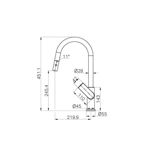 Nero Mixer Taps Bianca Pull Out Sink Mixer With Vegie Spray Function Matte Black (NR321508MB)
