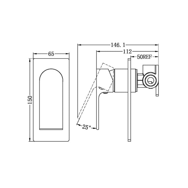 Nero Mixer Taps BIANCA SHOWER MIXER CHROME (NR321511CH)