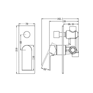 Nero Mixer Taps BIANCA SHOWER MIXER WITH DIVERTOR GUN METAL (NR321511AGM)