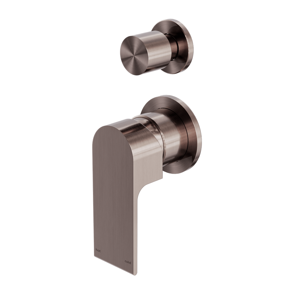 Nero Mixer Taps Bianca Shower Mixer With Divertor Separate Back Plate Brushed Bronze (NR321511GBZ)