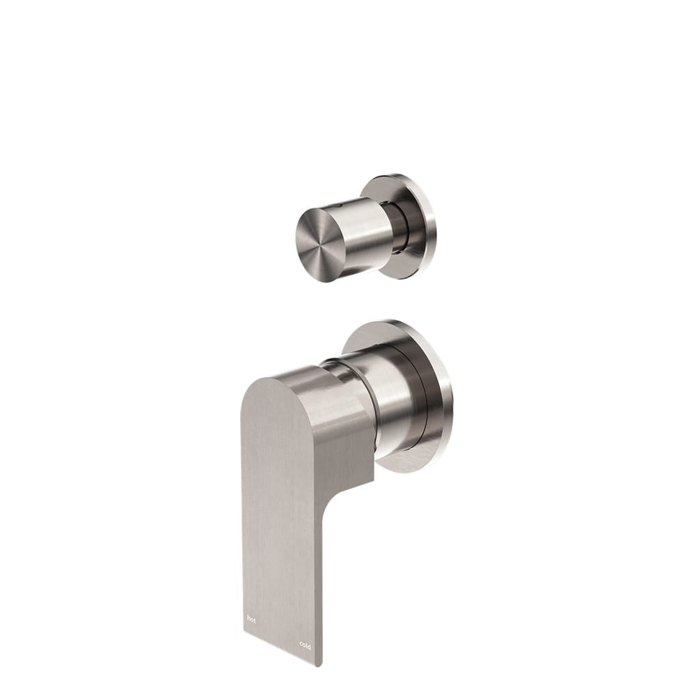 Nero Mixer Taps BIANCA SHOWER MIXER WITH DIVERTOR SEPARATE BACK PLATE BRUSHED NICKEL (NR321511GBN)