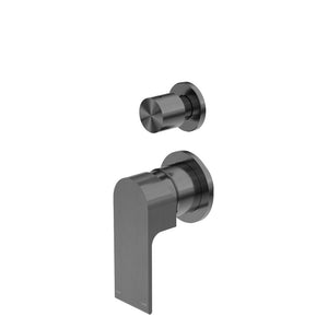 Nero Mixer Taps BIANCA SHOWER MIXER WITH DIVERTOR SEPARATE BACK PLATE GUN METAL (NR321511GGM)