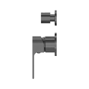 Nero Mixer Taps BIANCA SHOWER MIXER WITH DIVERTOR SEPARATE BACK PLATE GUN METAL (NR321511GGM)