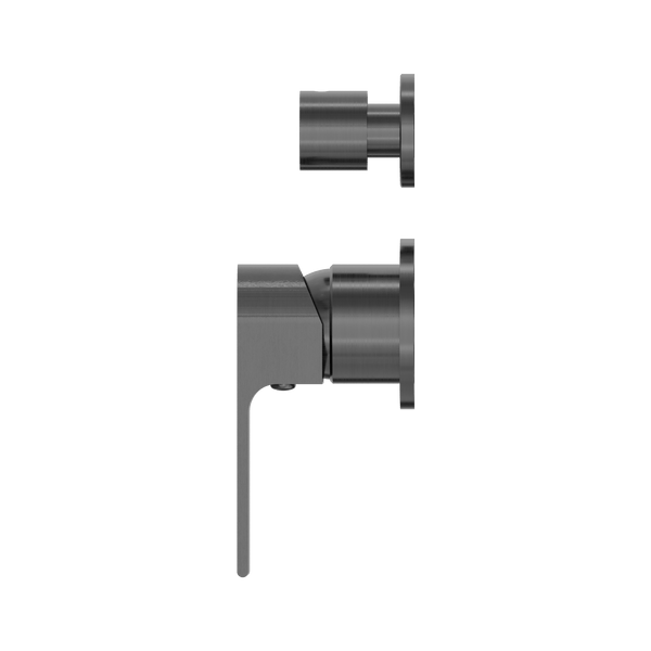 Nero Mixer Taps BIANCA SHOWER MIXER WITH DIVERTOR SEPARATE BACK PLATE GUN METAL (NR321511GGM)