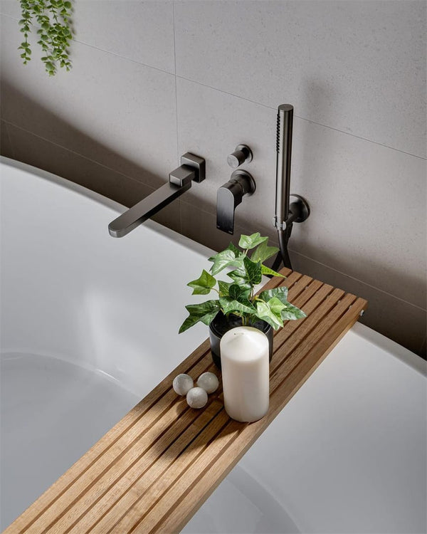 Nero Mixer Taps BIANCA SHOWER MIXER WITH DIVERTOR SEPARATE BACK PLATE GUN METAL (NR321511GGM)