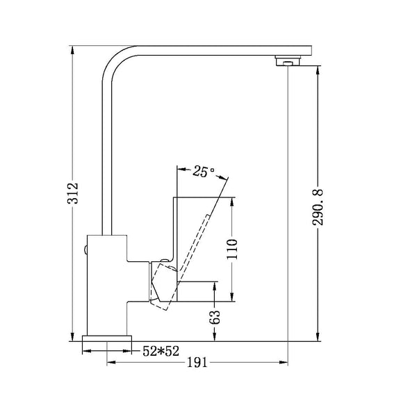Nero Mixer Taps CELIA KITCHEN MIXER BUILDERS RANGE BRUSHED NICKEL (NR301506BN)