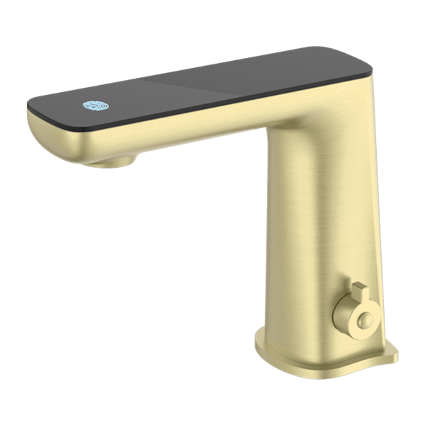 Nero Mixer Taps CLAUDIA SENSOR MIXER WITH BLACK TOP DISPLAY BRUSHED GOLD (NR222101BG)