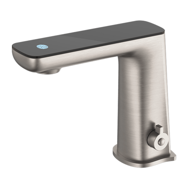 Nero Mixer Taps CLAUDIA SENSOR MIXER WITH BLACK TOP DISPLAY BRUSHED NICKEL (NR222101BN)