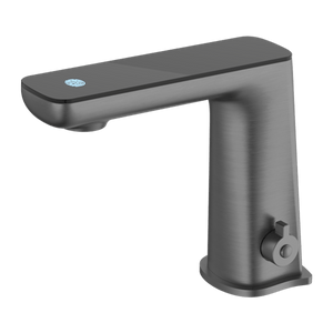 Nero Mixer Taps CLAUDIA SENSOR MIXER WITH BLACK TOP DISPLAY GUN METAL (NR222101GM)