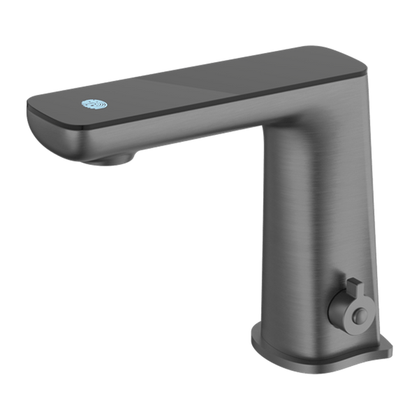 Nero Mixer Taps CLAUDIA SENSOR MIXER WITH BLACK TOP DISPLAY GUN METAL (NR222101GM)
