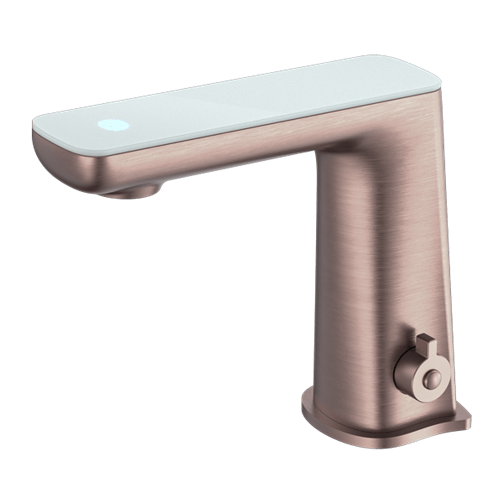 Nero Mixer Taps CLAUDIA SENSOR MIXER WITH WHITE TOP DISPLAY BRUSHED BRONZE (NR222102BZ)