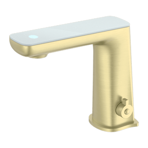 Nero Mixer Taps CLAUDIA SENSOR MIXER WITH WHITE TOP DISPLAY BRUSHED GOLD (NR222102BG)