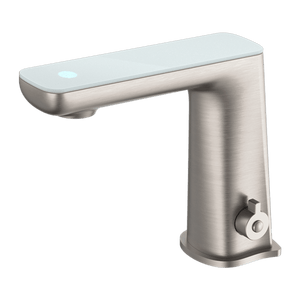 Nero Mixer Taps CLAUDIA SENSOR MIXER WITH WHITE TOP DISPLAY BRUSHED NICKEL (NR222102BN)