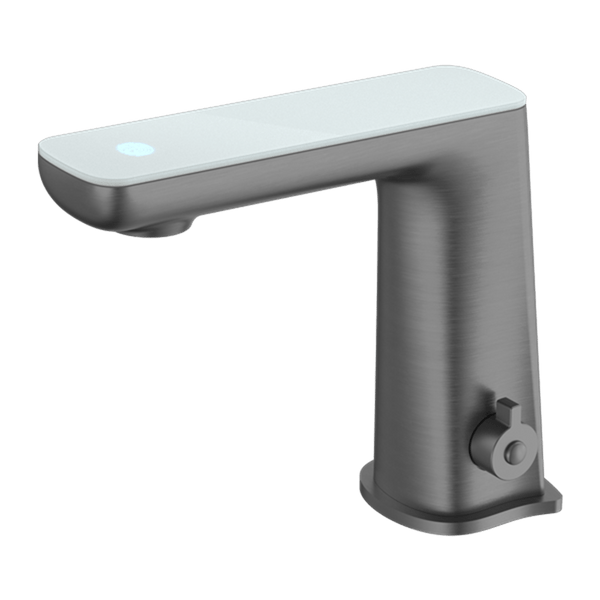 Nero Mixer Taps CLAUDIA SENSOR MIXER WITH WHITE TOP DISPLAY GUN METAL (NR222102GM)