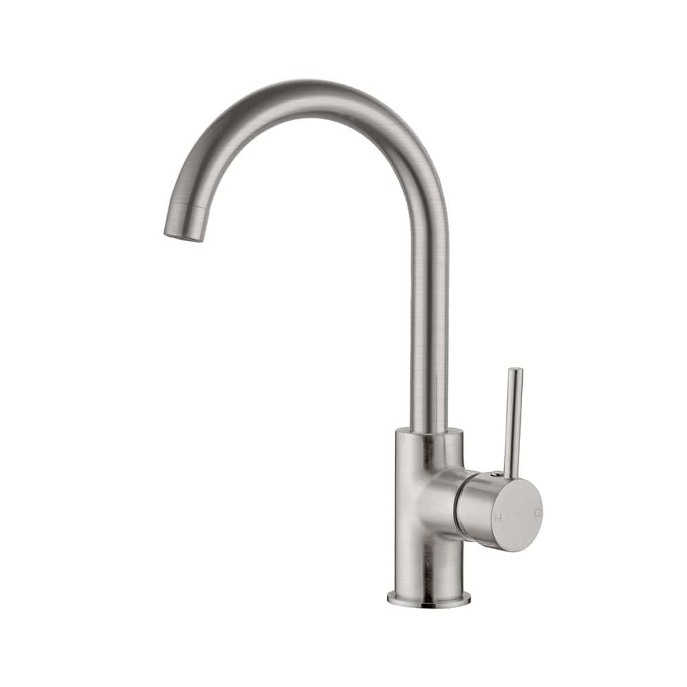 Nero Mixer Taps DOLCE KITCHEN MIXER GOOSENECK BRUSHED NICKEL (NR250807BN)