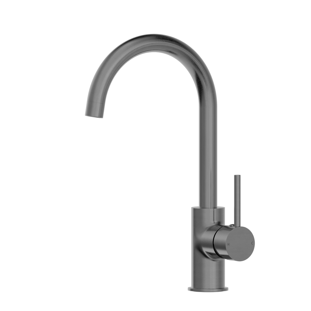 Nero Mixer Taps DOLCE KITCHEN MIXER GOOSENECK GUN METAL (NR250807GM)