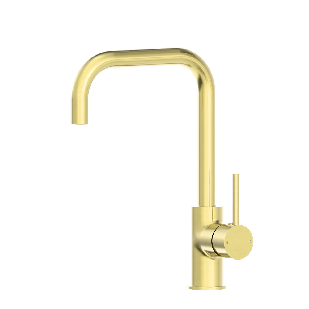 Nero Mixer Taps DOLCE KITCHEN MIXER SQUARE SHAPE BRUSHED GOLD (NR250806BG)