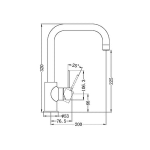 Nero Mixer Taps DOLCE KITCHEN MIXER SQUARE SHAPE BRUSHED NICKEL (NR250806BN)