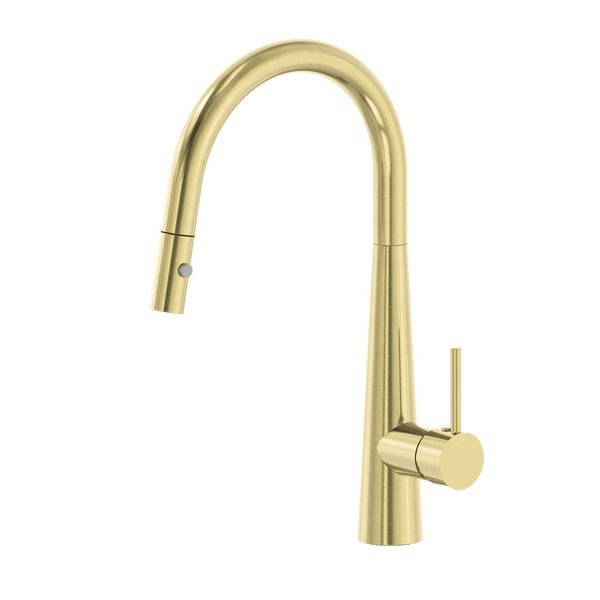 Nero Mixer Taps DOLCE PULL OUT SINK MIXER WITH VEGIE SPRAY FUNCTION BRUSHED GOLD (NR581009cBG)