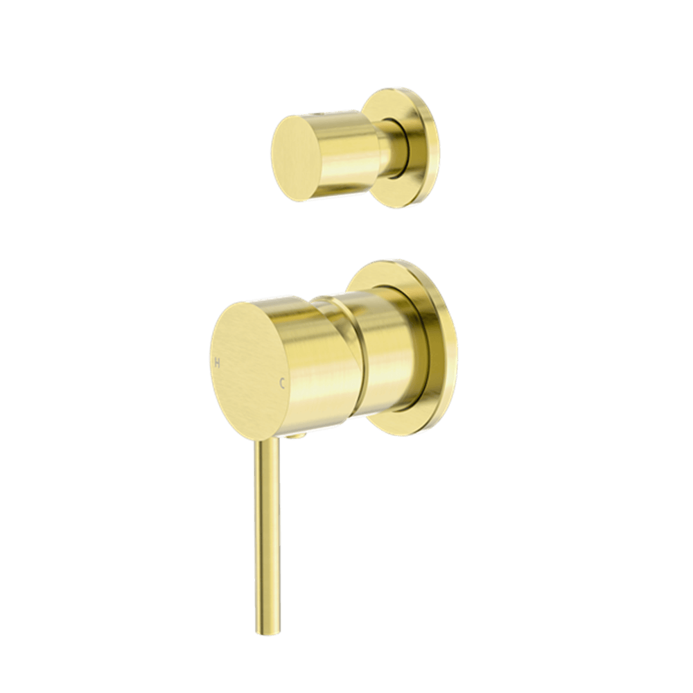 Nero Mixer Taps DOLCE SHOWER MIXER WITH DIVERTOR SEPARATE BACK PLATE BRUSHED GOLD (NR250811EBG)