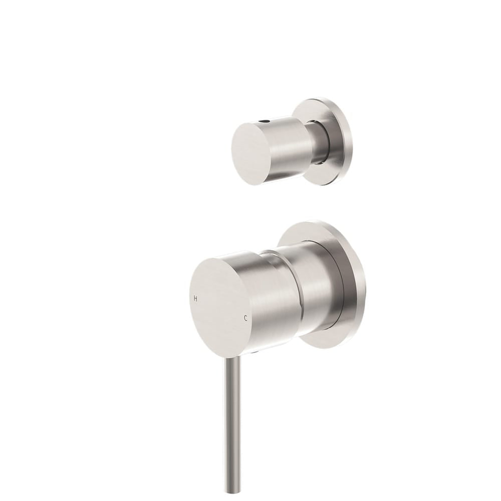 Nero Mixer Taps DOLCE SHOWER MIXER WITH DIVERTOR SEPARATE BACK PLATE BRUSHED NICKEL (NR250811EBN)