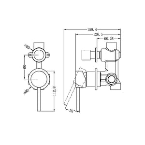 Nero Mixer Taps DOLCE SHOWER MIXER WITH DIVERTOR SEPARATE BACK PLATE MATTE BLACK (NR250811EMB)