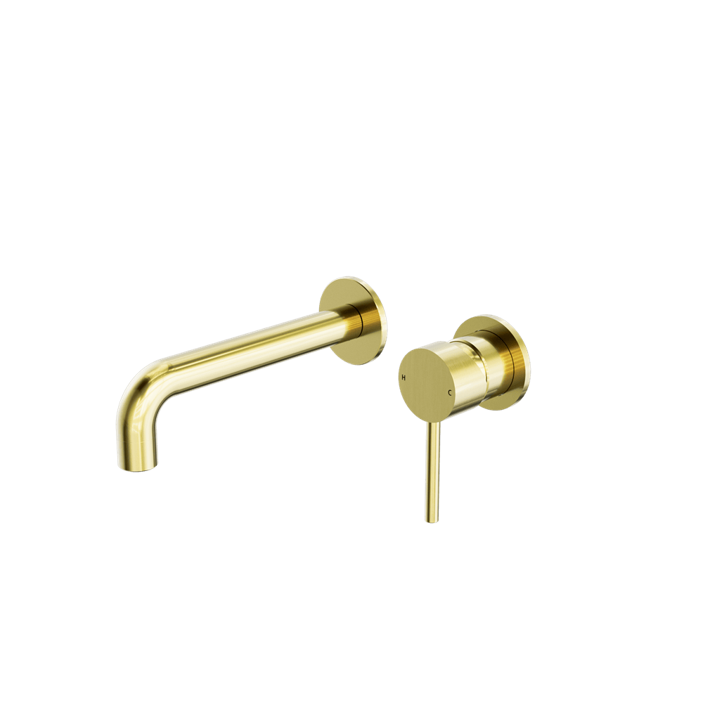 Nero Mixer Taps Dolce Wall Basin/Bath Mixer Separate Back Plate Brushed Gold (NR250810cBG)