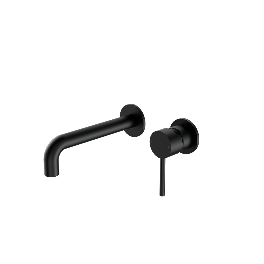 Nero Mixer Taps Dolce Wall Basin/Bath Mixer Separate Back Plate Matte Black (NR250810cMB)
