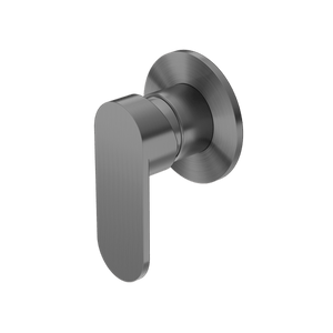 Nero Mixer Taps ECCO SHOWER MIXER 80MM ROUND PLATE GUN METAL (NR301311DGM)